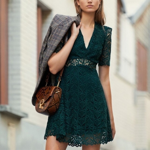 NWT Sandro Hearty Lace Fit & Flare Cocktail Dress - Picture 7 of 16